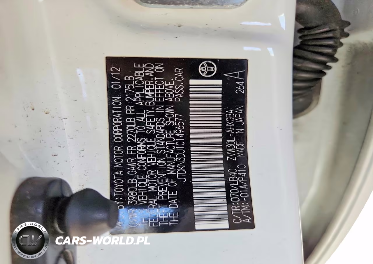 2012 Toyota Prius Five VIN:JTDKN3DU1C1496577 - 12