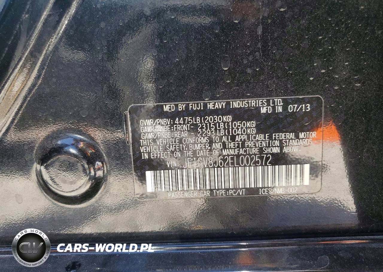2014 Subaru Impreza Wrx Sti VIN:JF1GV8J62EL002572 - 13