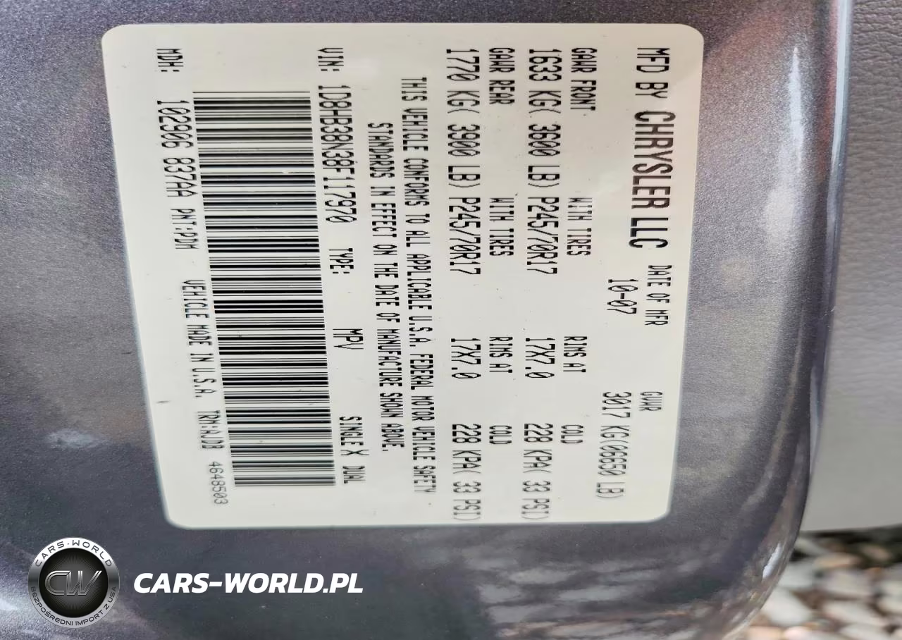 2008 Dodge Durango Sxt VIN:1D8HB38N38F117970 - 14