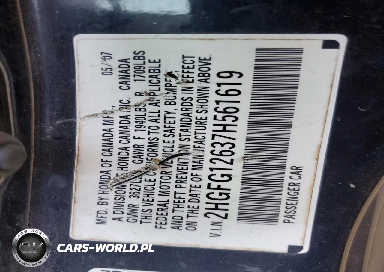 2007 Honda Civic Lx VIN:2HGFG12637H561619 - 12