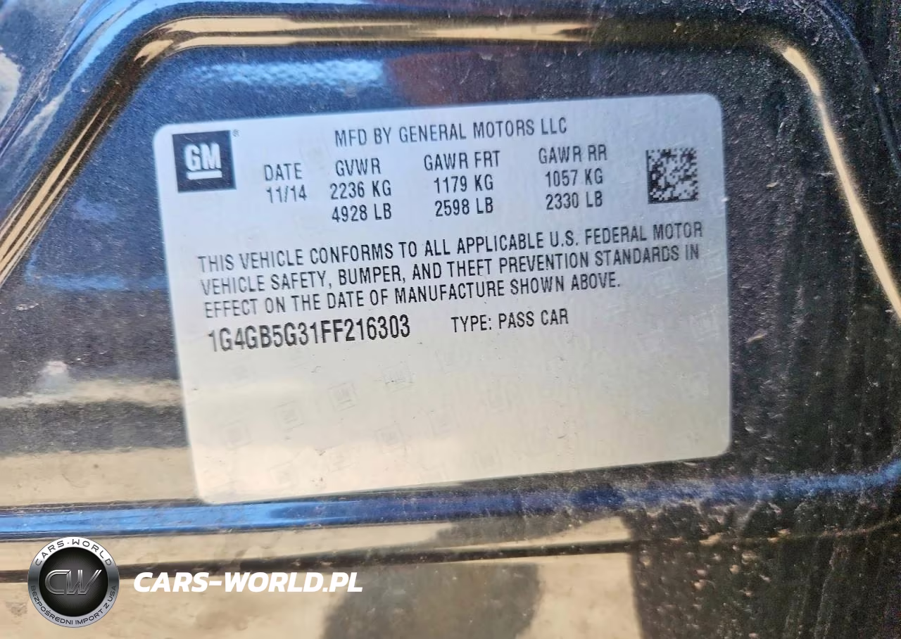 2015 Buick Lacrosse VIN:1G4GB5G31FF216303 - 13