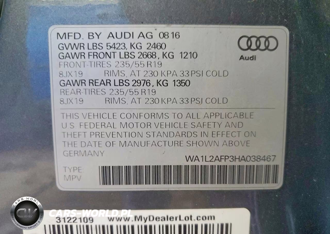 2017 Audi Q5 Premium Plus VIN:WA1L2AFP3HA038467 - 13