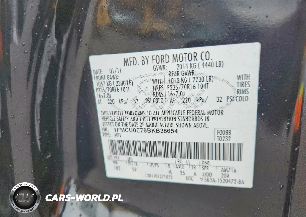 2011 Ford Escape Limited VIN:1FMCU0E78BKB38654 - 13