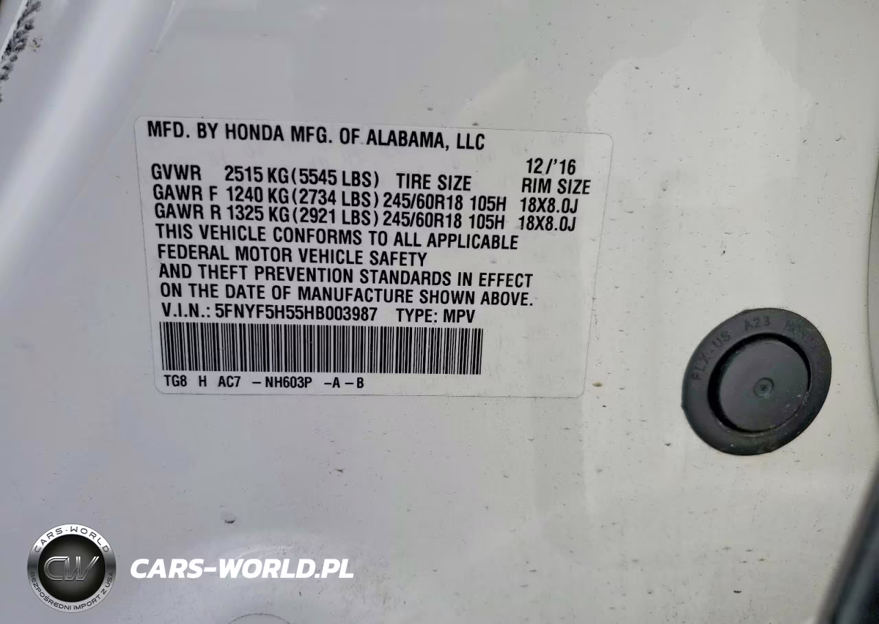 2017 Honda Pilot Exl VIN:5FNYF5H55HB003987 - 12