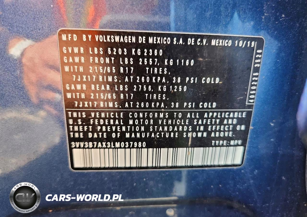 2020 Volkswagen Tiguan Se VIN:3VV3B7AX3LM037980 - 13