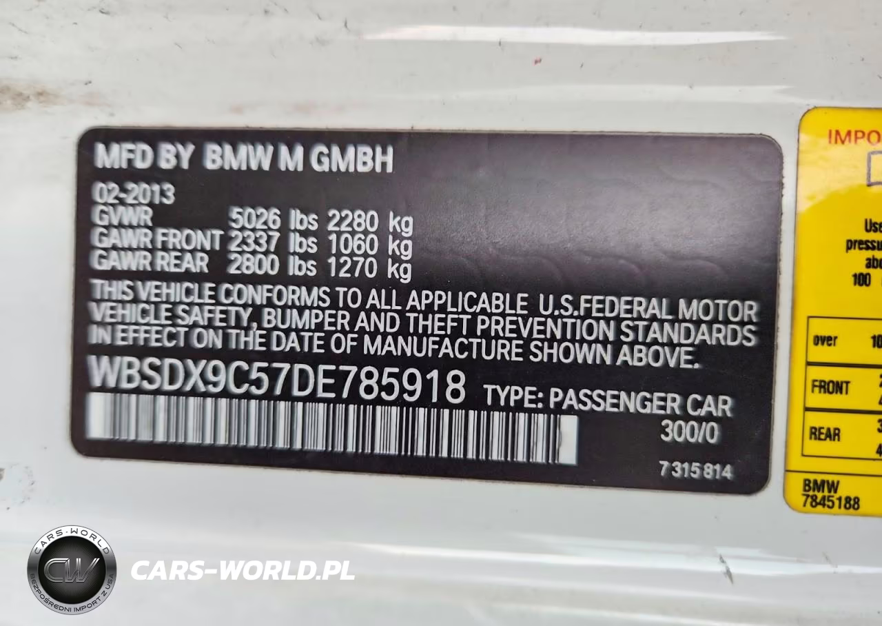 2013 BMW M3 VIN:WBSDX9C57DE785918 - 13