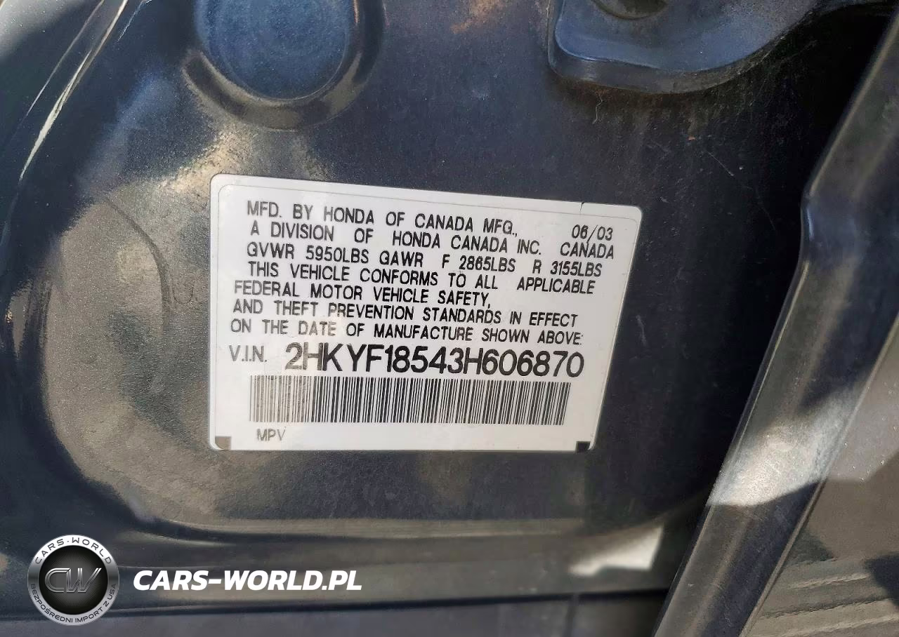 2003 Honda Pilot Exl VIN:2HKYF18543H606870 - 12