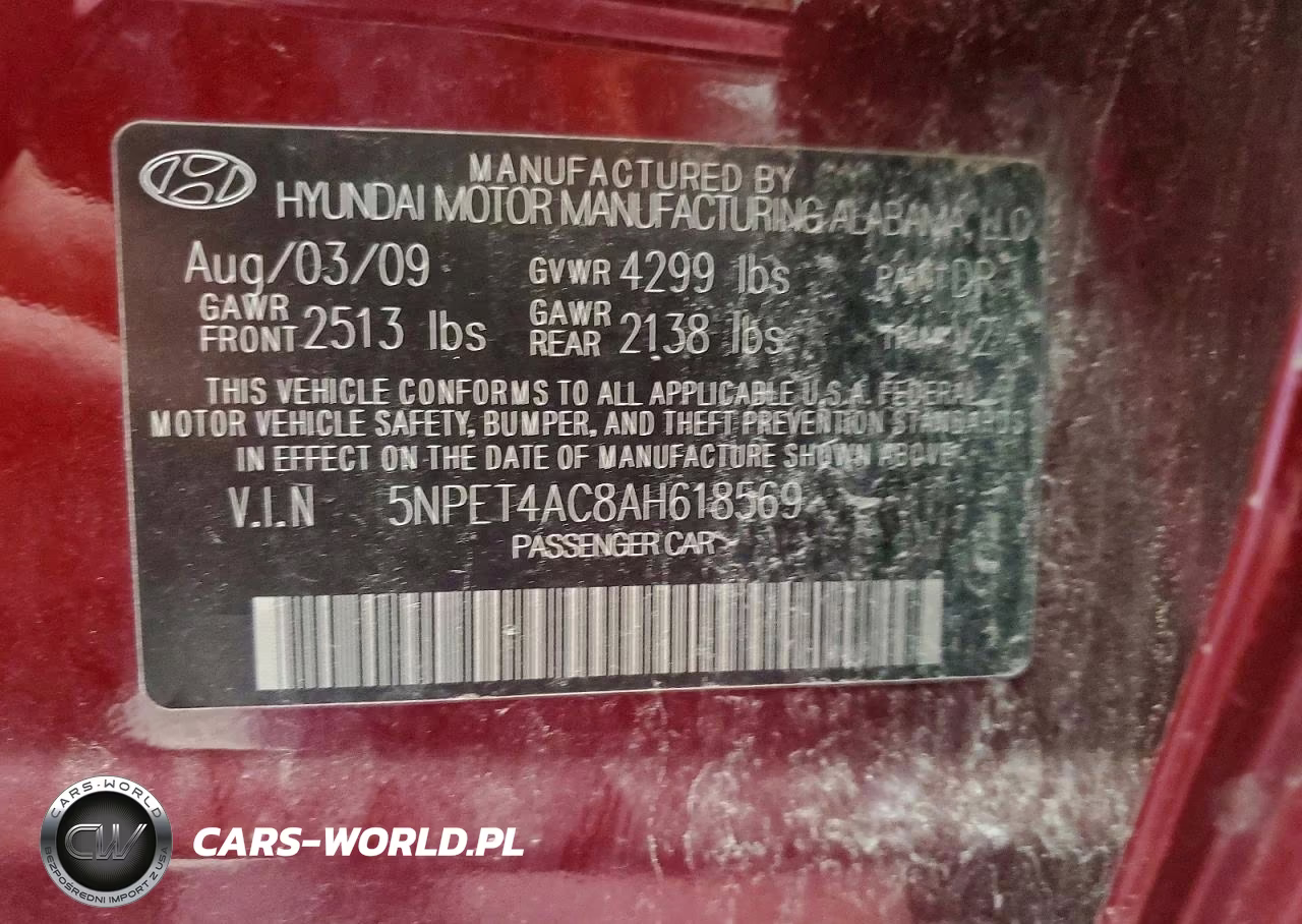 2010 Hyundai Sonata Gls VIN:5NPET4AC8AH618569 - 13