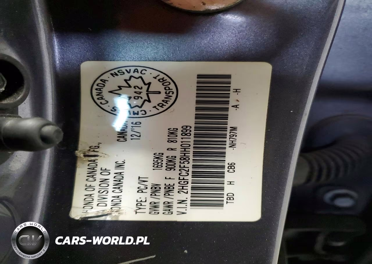 2017 Honda Civic Lx VIN:2HGFC2F58HH011899 - 12