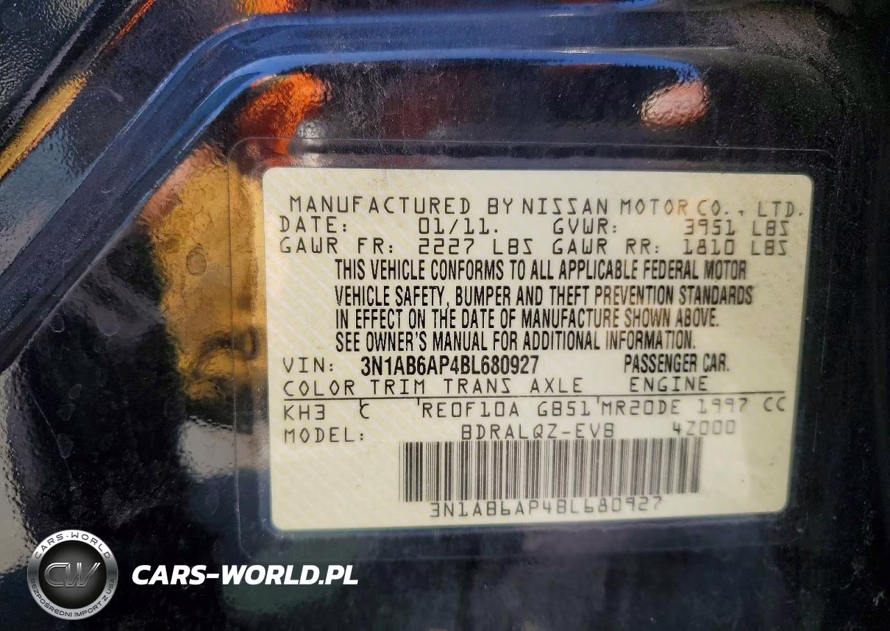 2011 Nissan Sentra 2.0 VIN:3N1AB6AP4BL680927 - 12
