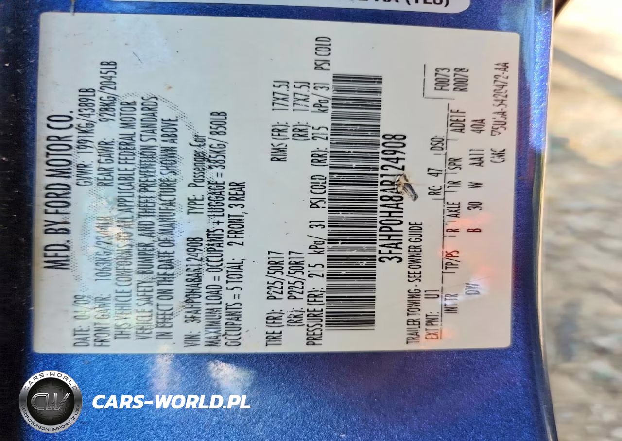 2010 Ford Fusion Se VIN:3FAHP0HA8AR124908 - 12