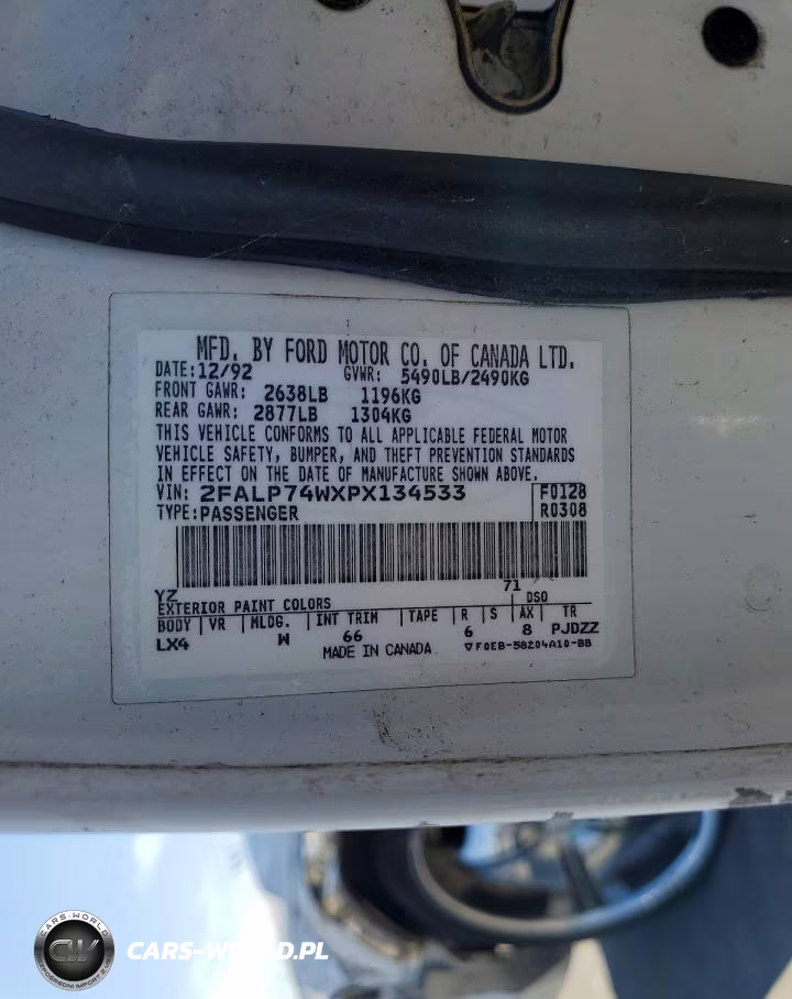 1993 Ford Crown Victoria Lx VIN:2FALP74WXPX134533 - 12