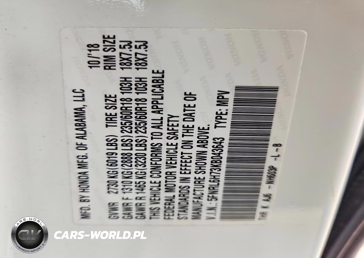 2019 Honda Odyssey Exl VIN:5FNRL6H73KB043643 - 13