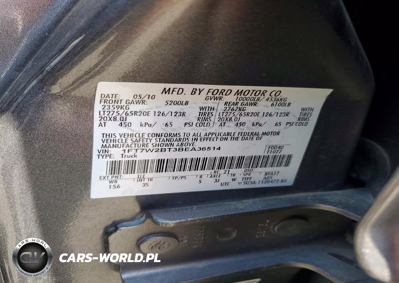 2011 Ford F250 Super Duty VIN:1FT7W2BT3BEA36514 - 12