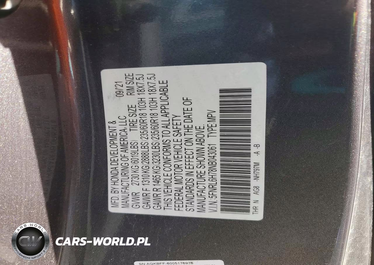 2022 Honda Odyssey Exl VIN:5FNRL6H78NB043061 - 14