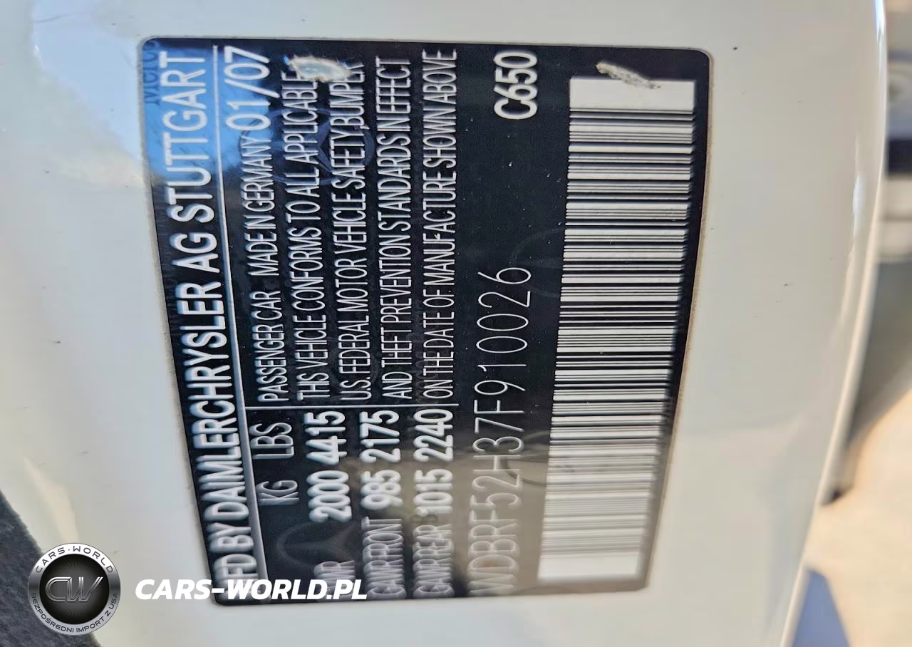 2007 Mercedes-Benz C 230 VIN:WDBRF52H37F910026 - 12