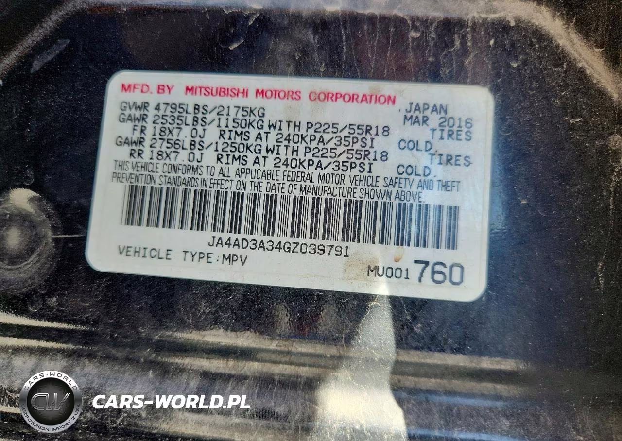 2016 Mitsubishi Outlander Se VIN:JA4AD3A34GZ039791 - 14
