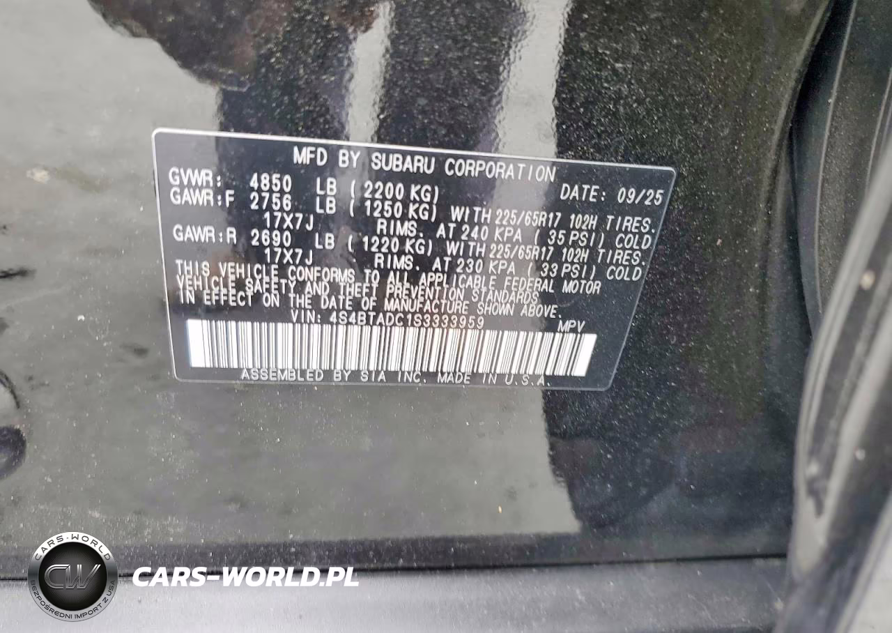 2025 Subaru Outback Premium VIN:4S4BTADC1S3333959 - 14