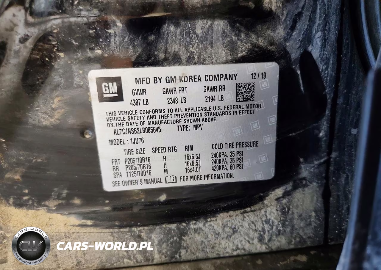 2020 Chevrolet Trax Ls VIN:KL7CJNSB2LB085645 - 12