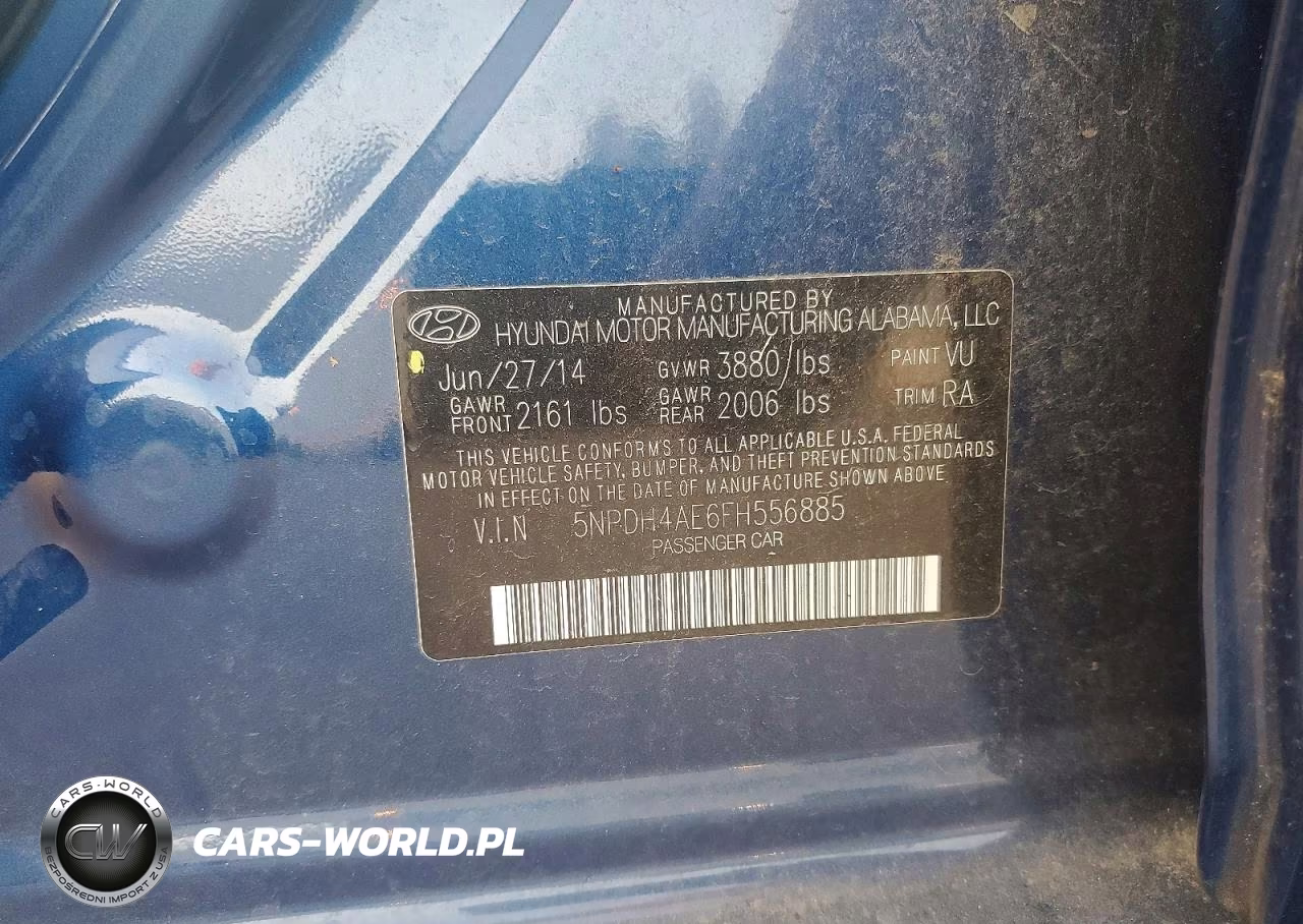 2015 Hyundai Elantra Limited VIN:5NPDH4AE6FH556885 - 12