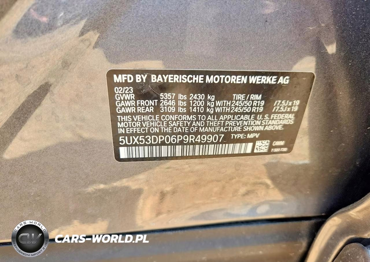 2023 BMW X3 xDrive30I VIN:5UX53DP06P9R49907 - 13