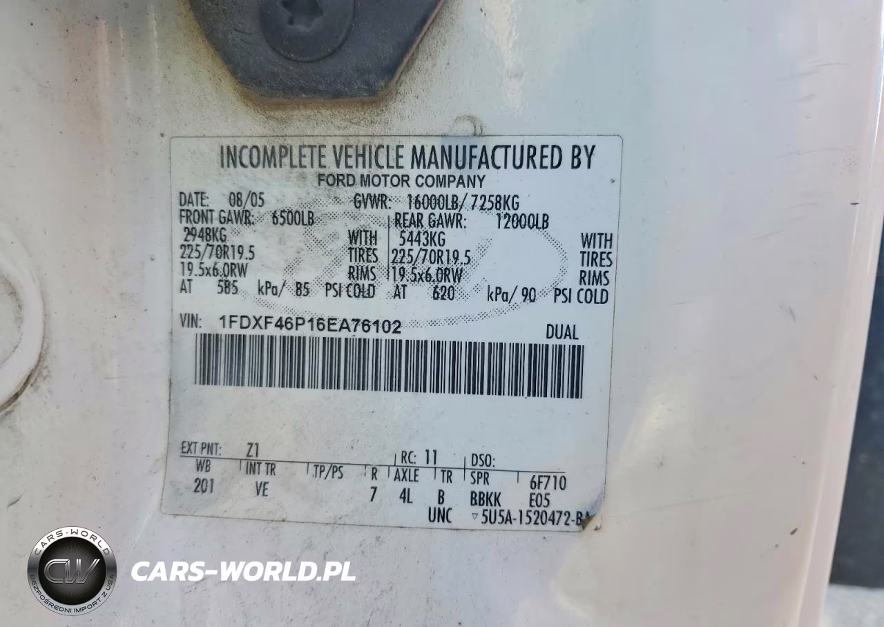 2006 Ford F450 Super Duty VIN:1FDXF46P16EA76102 - 12