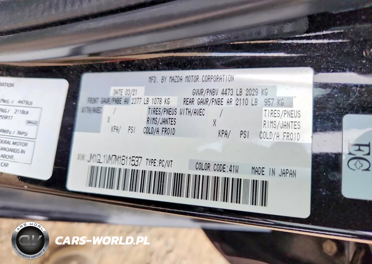2021 Mazda 6 Touring VIN:JM1GL1VM7M1611537 - 13