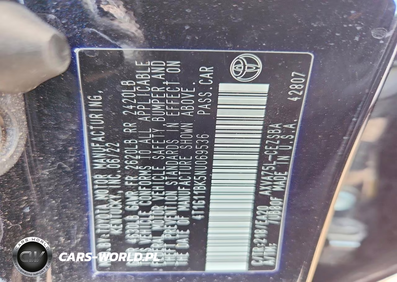 2022 Toyota Camry Se VIN:4T1G11BK5NU069536 - 12
