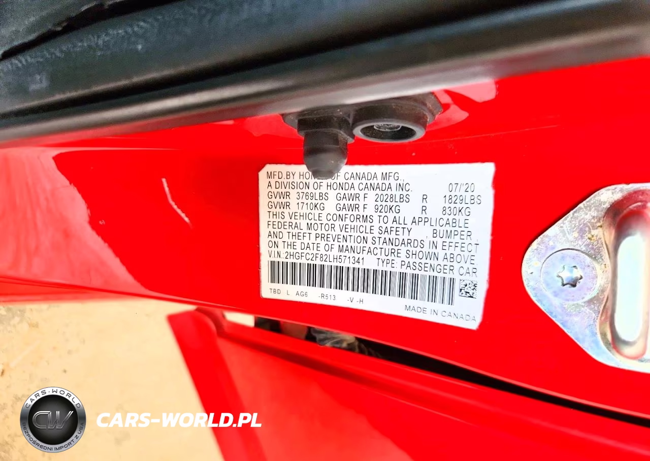 2020 Honda Civic Sport VIN:2HGFC2F82LH571341 - 12
