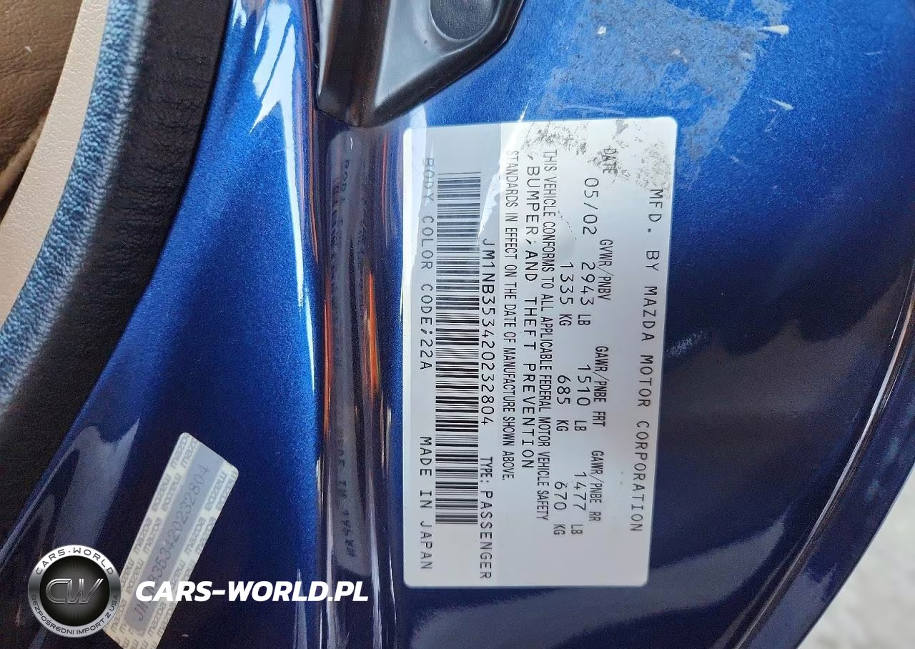 2002 Mazda Mx-5 Miata Base VIN:JM1NB353420232804 - 13