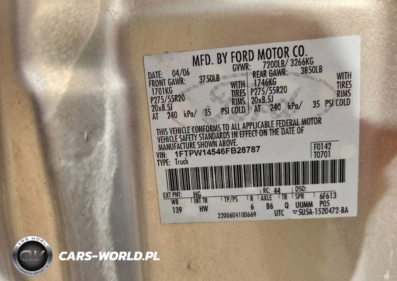 2006 Ford F150 Supercrew VIN:1FTPW14546FB28787 - 12