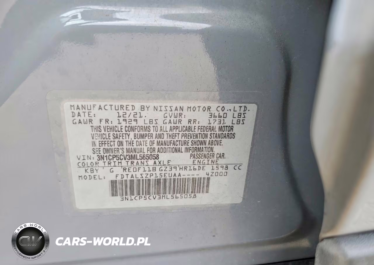 2021 Nissan Kicks Sv VIN:3N1CP5CV3ML565058 - 12