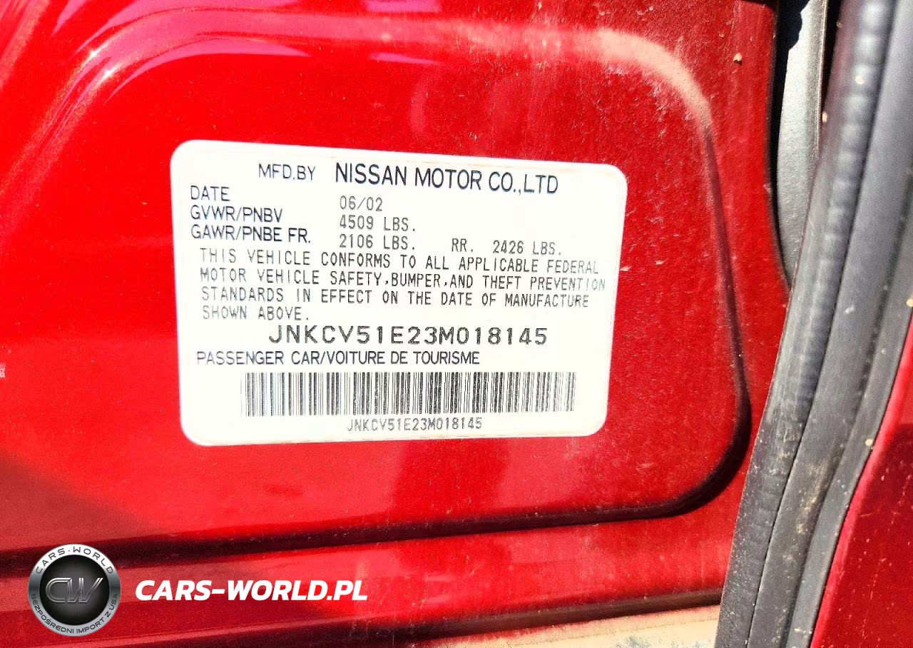 2003 Infiniti G35 Base VIN:JNKCV51E23M018145 - 12