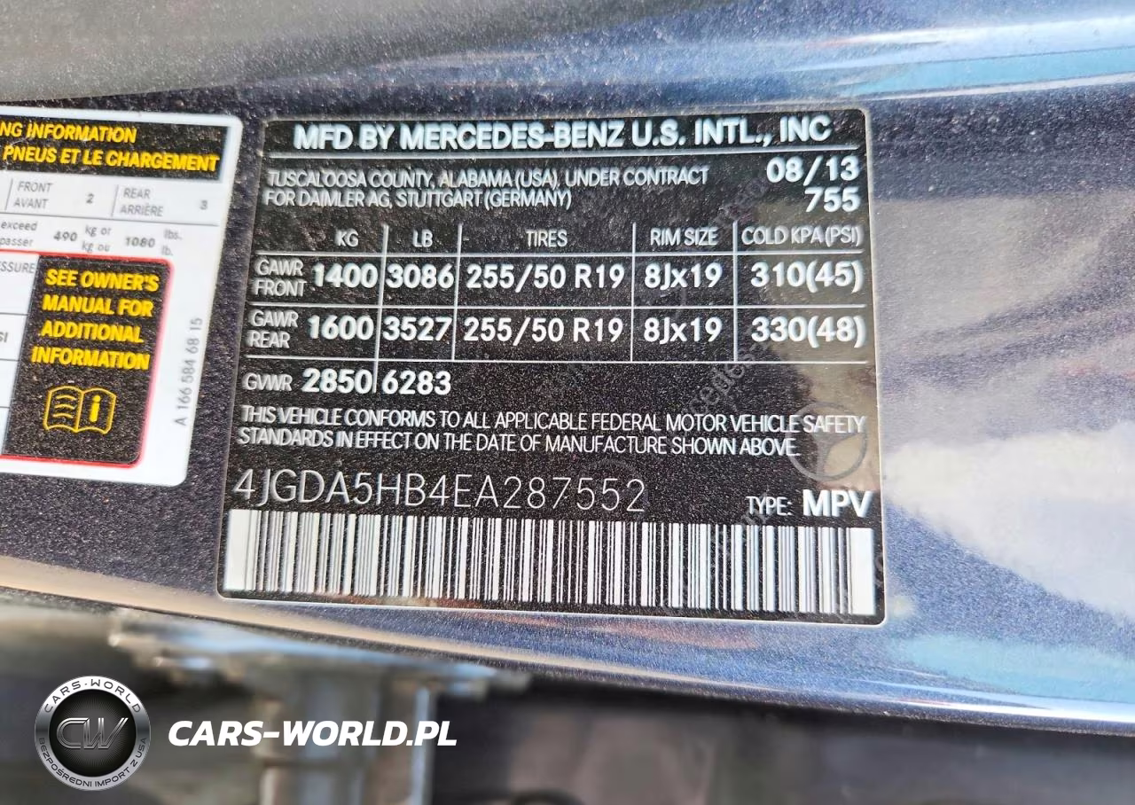 2014 Mercedes-Benz Ml 350 4Matic VIN:4JGDA5HB4EA287552 - 12