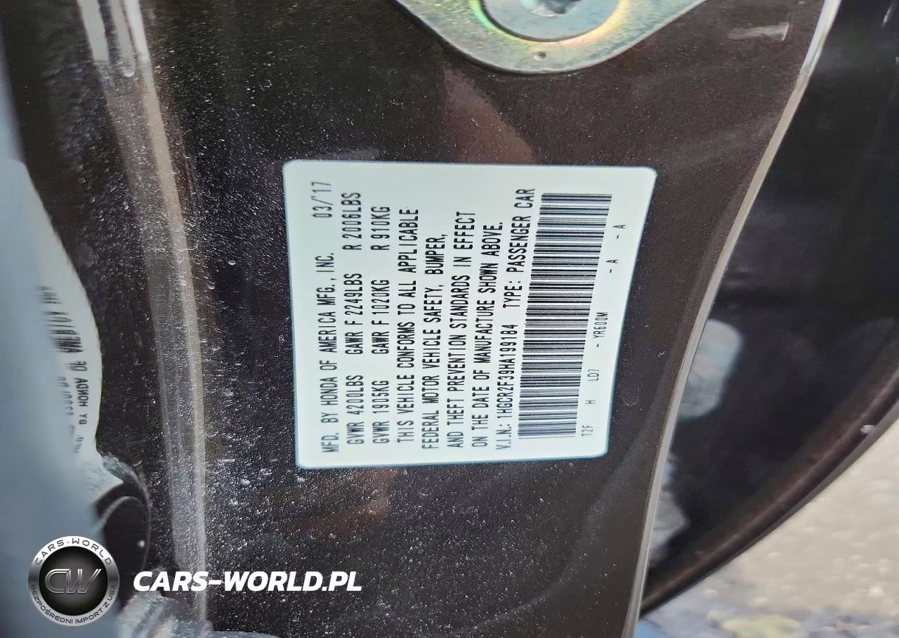 2017 Honda Accord Lx VIN:1HGCR2F39HA199184 - 13