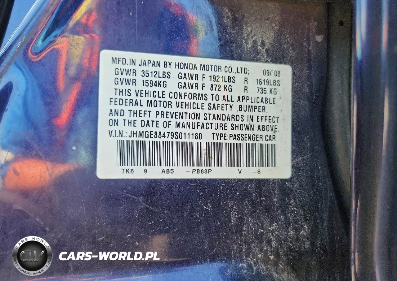 2009 Honda Fit Sport VIN:JHMGE88479S011180 - 12