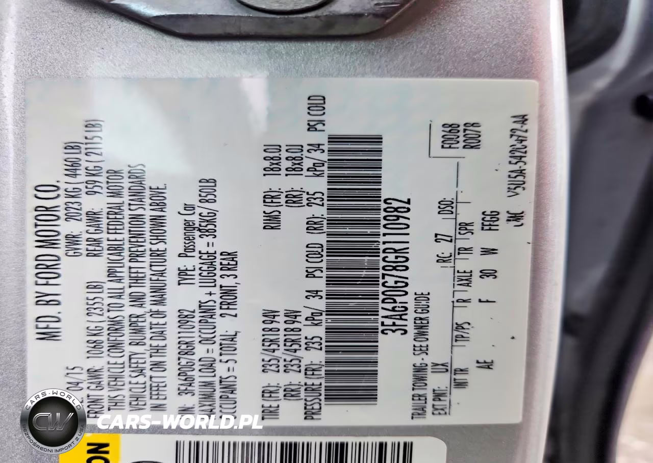 2016 Ford Fusion S VIN:3FA6P0G78GR110982 - 12