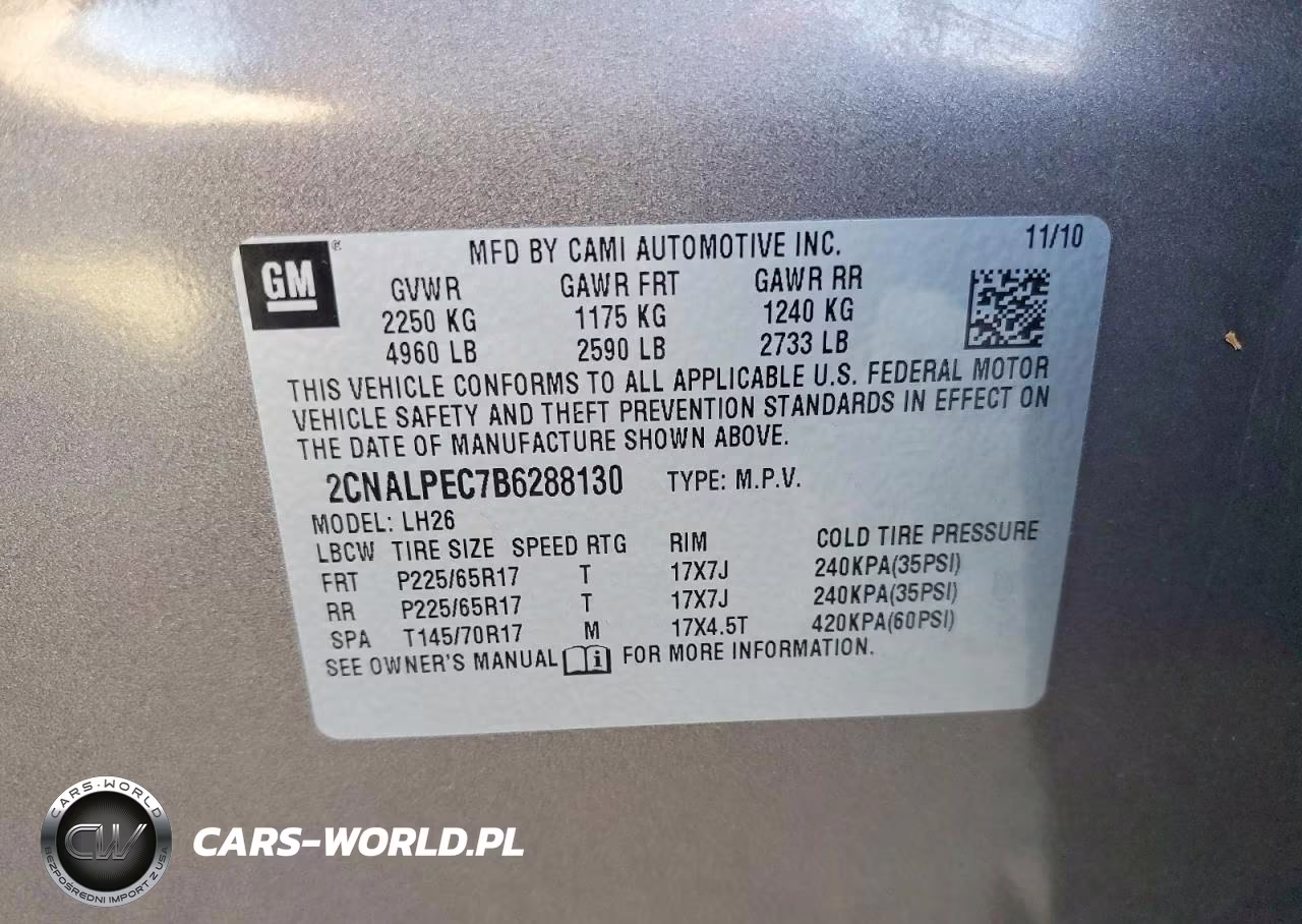 2011 Chevrolet Equinox Lt VIN:2CNALPEC7B6288130 - 13