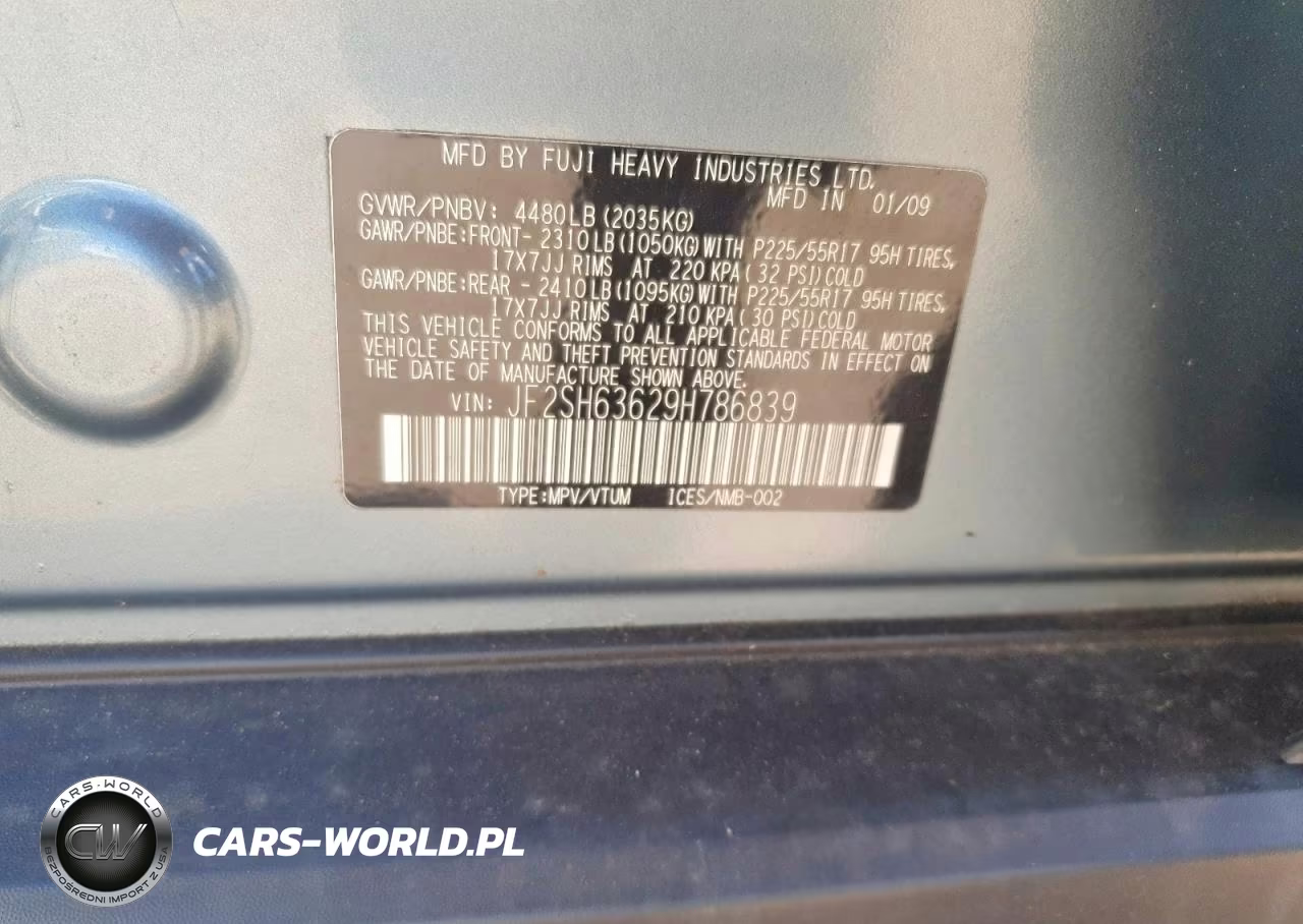 2009 Subaru Forester 2.5X Premium VIN:JF2SH63629H786839 - 12