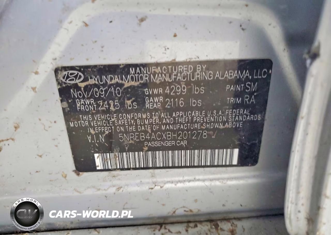 2011 Hyundai Sonata Gls VIN:5NPEB4ACXBH201278 - 12