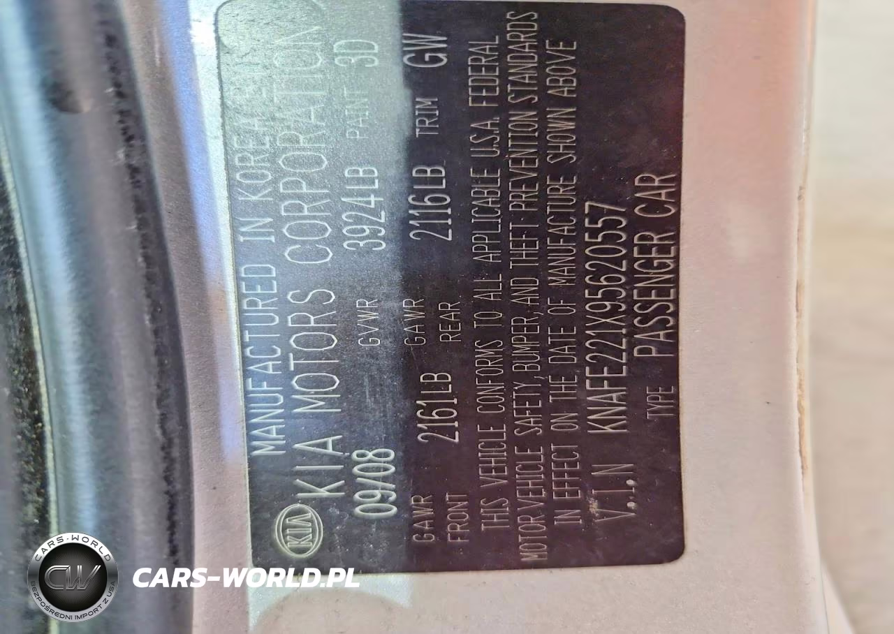 2009 Kia Spectra Lx VIN:KNAFE221X95620557 - 12