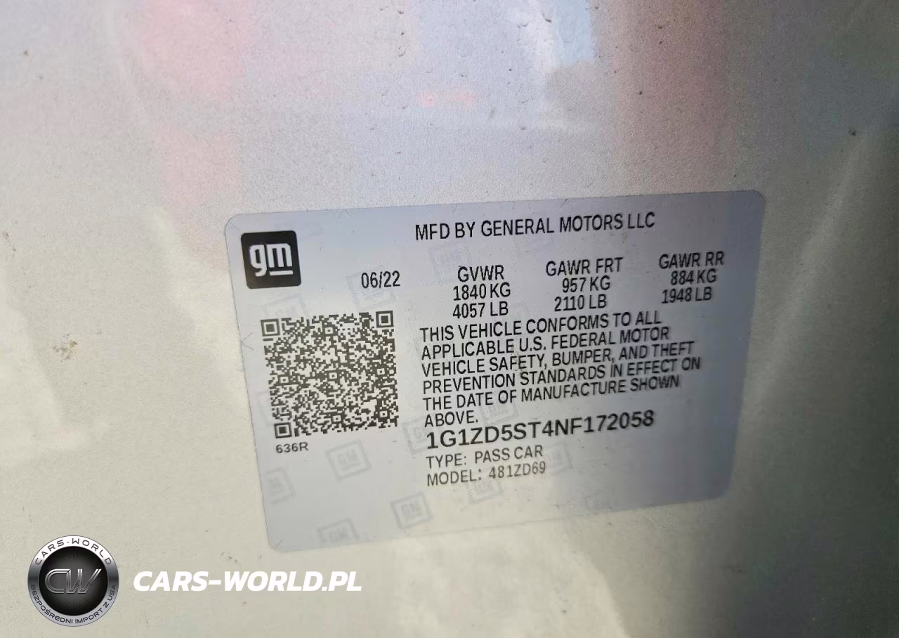 2022 Chevrolet Malibu Lt VIN:1G1ZD5ST4NF172058 - 12