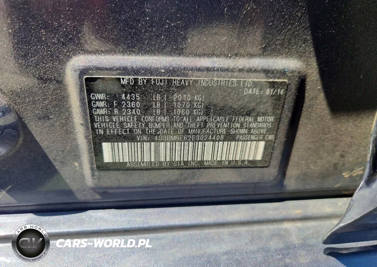 2014 Subaru Legacy 2.5I Premium VIN:4S3BMBE62E3024408 - 12