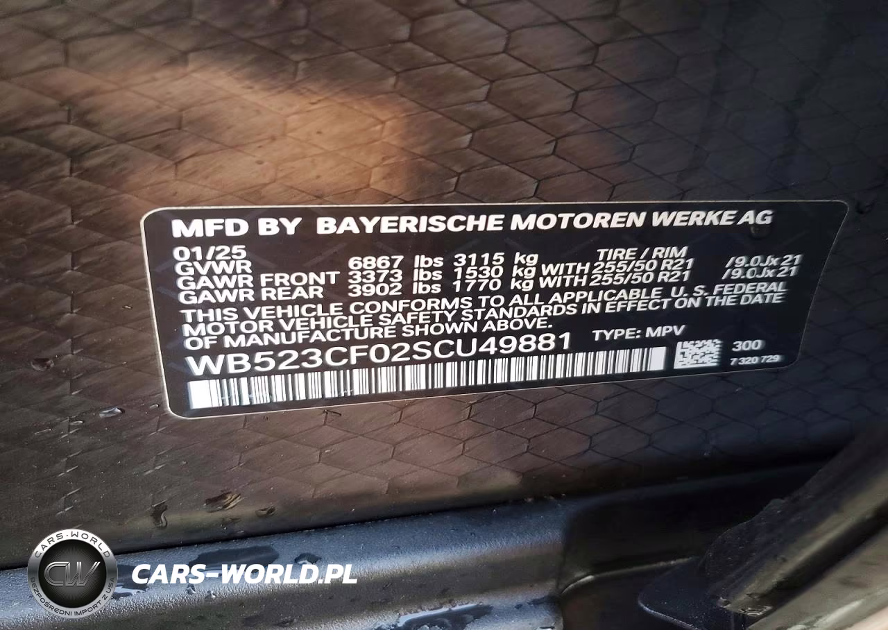 2025 BMW Ix xDrive50 VIN:WB523CF02SCU49881 - 12