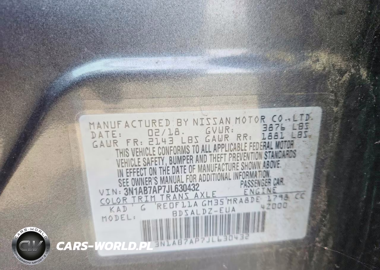 2018 Nissan Sentra Sv VIN:3N1AB7AP7JL630432 - 12