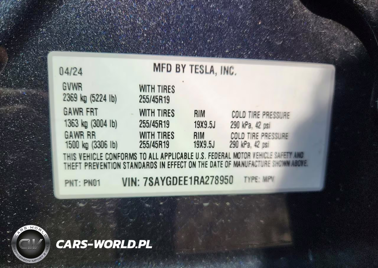 2024 Tesla Model Y VIN:7SAYGDEE1RA278950 - 12