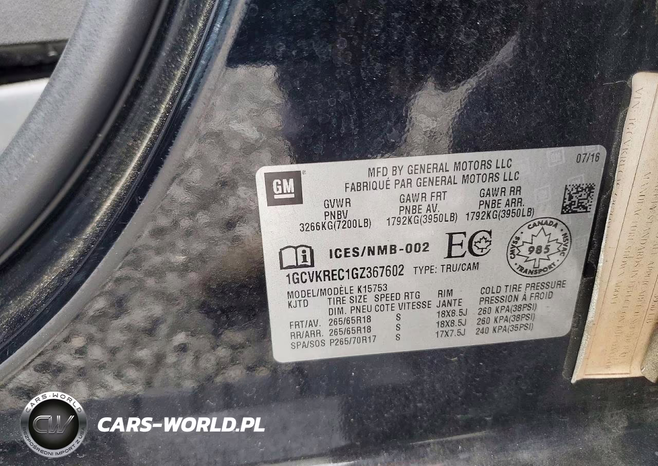 2016 Chevrolet Silverado K1500 Lt VIN:1GCVKREC1GZ367602 - 12