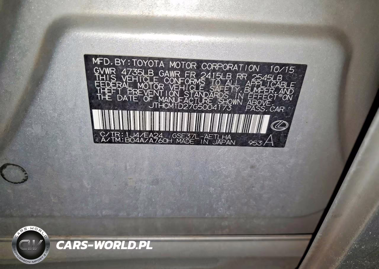 2016 Lexus Is 300 VIN:JTHCM1D27G5004173 - 12