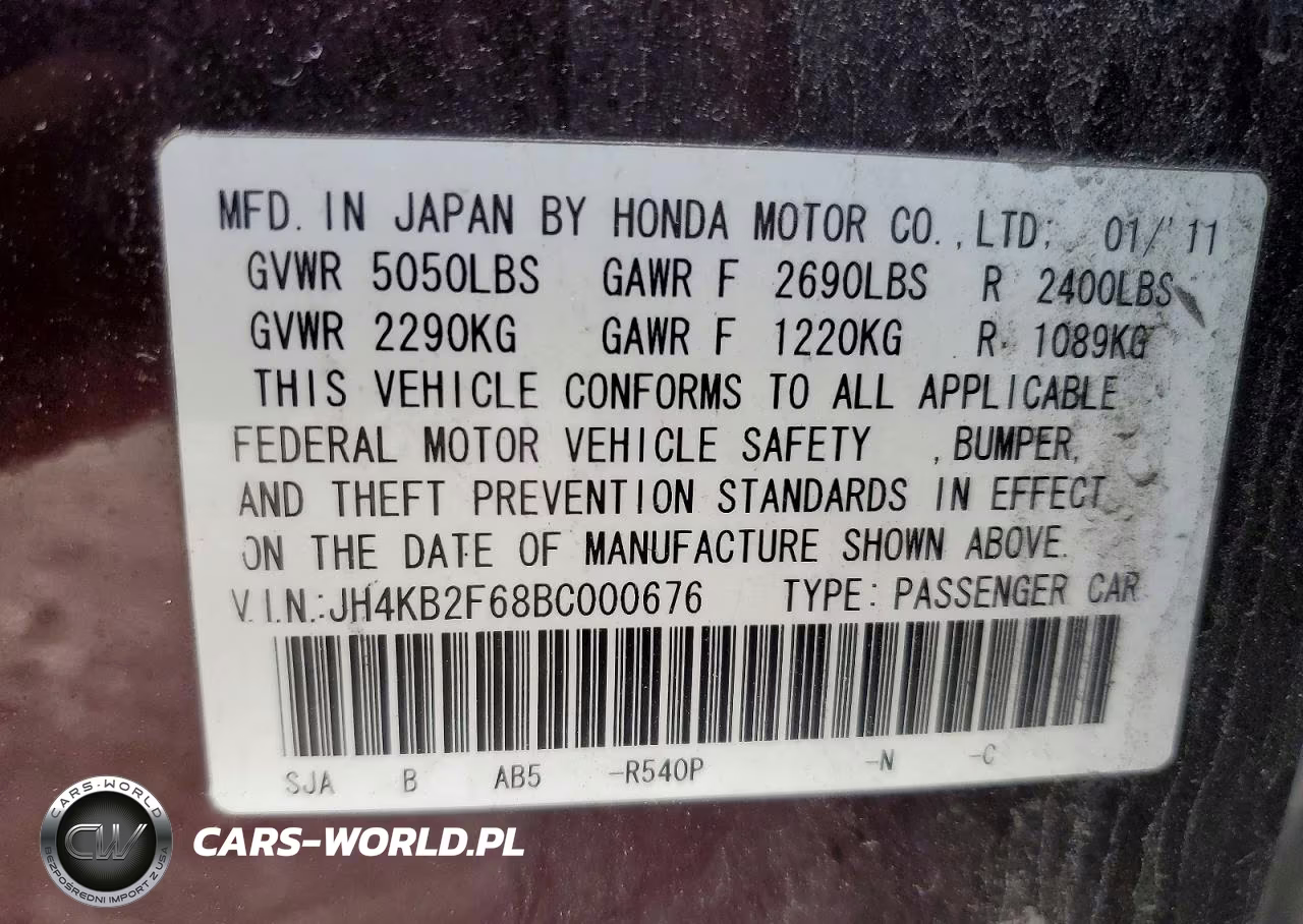 2011 Acura Rl VIN:JH4KB2F68BC000676 - 12