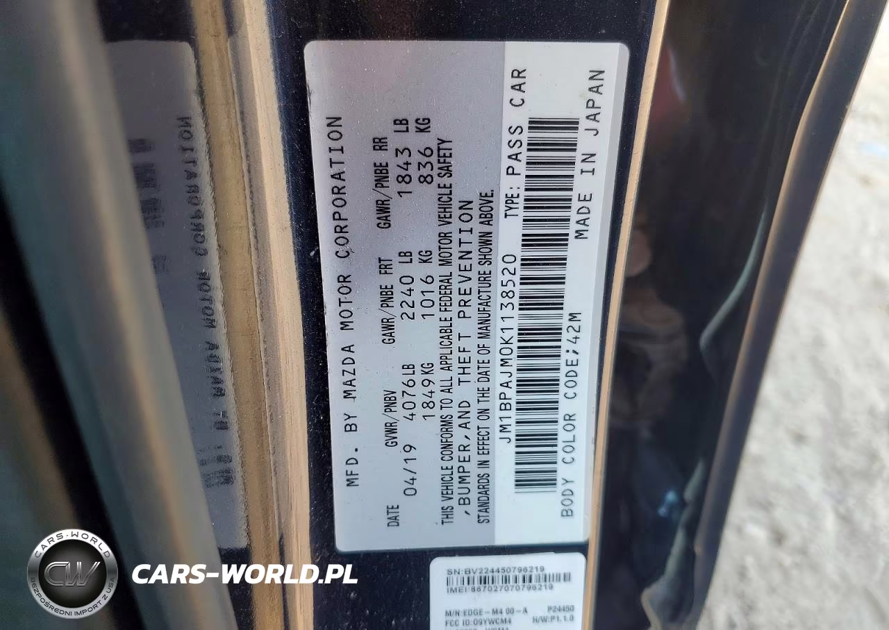 2019 Mazda 3 VIN:JM1BPAJM0K1138520 - 12